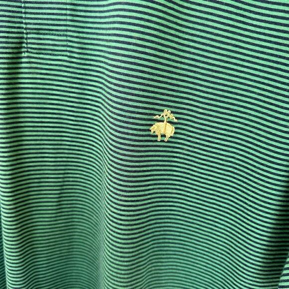 Brooks Brothers 346 Men’s Green and Navy Stripe Embroidered Gold Floss, Sheep, N - Picture 5 of 9